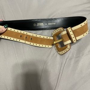 escada tan leather belt. size 34